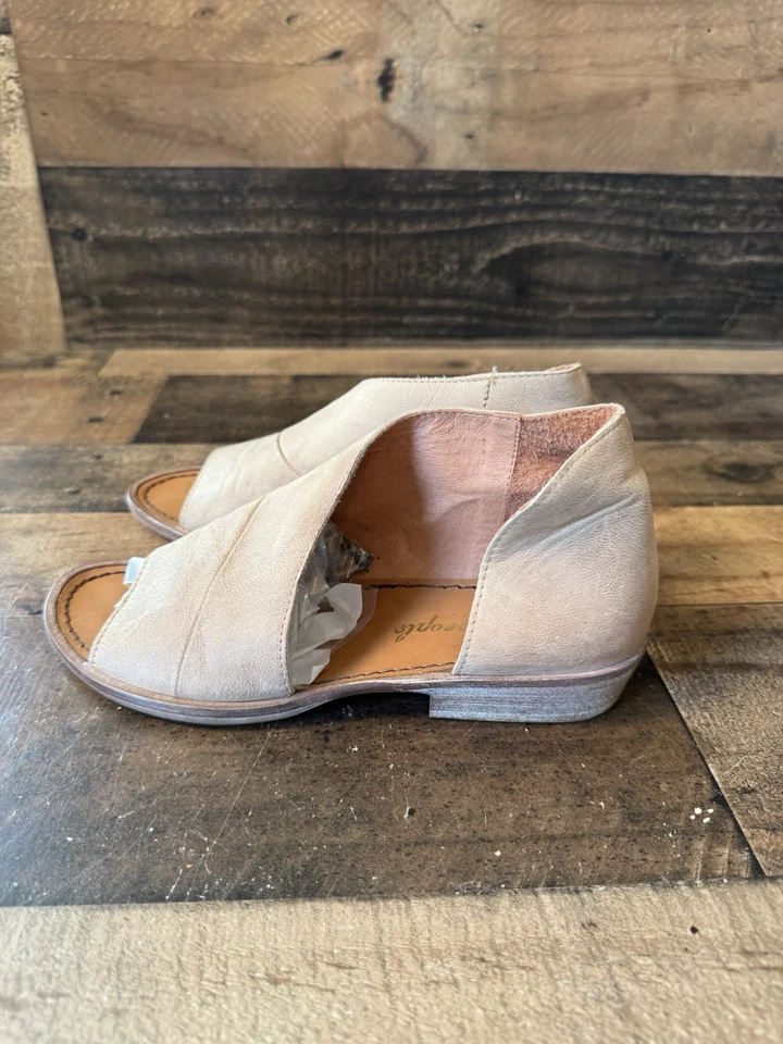 Free People Mont Blanc Asymmetrical Leather Open Toe Sandals Tan Women EU 36 - Image 2 of 4