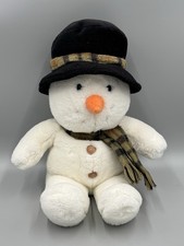 Russ Berrie Snowman Snowflake Plush In Hat Scarf 14 Inch Stuffed Animal