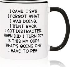 Funny 70Th Birthday Gifts for Women Men Mug 11Oz, 70 Year Old Birthday Gifts for