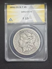1892-CC Carson City Fine F15 ANACS Circulated Cameo PQ Key Date Morgan Dollar