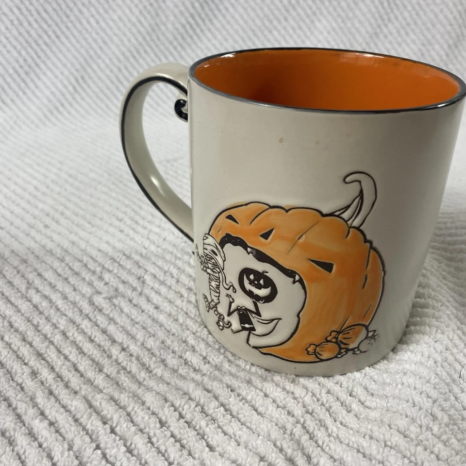 Spectrum Designz Halloween Calabaza Esqueleto Taza Naranja Interior Taza de Café Foto 3 de 4