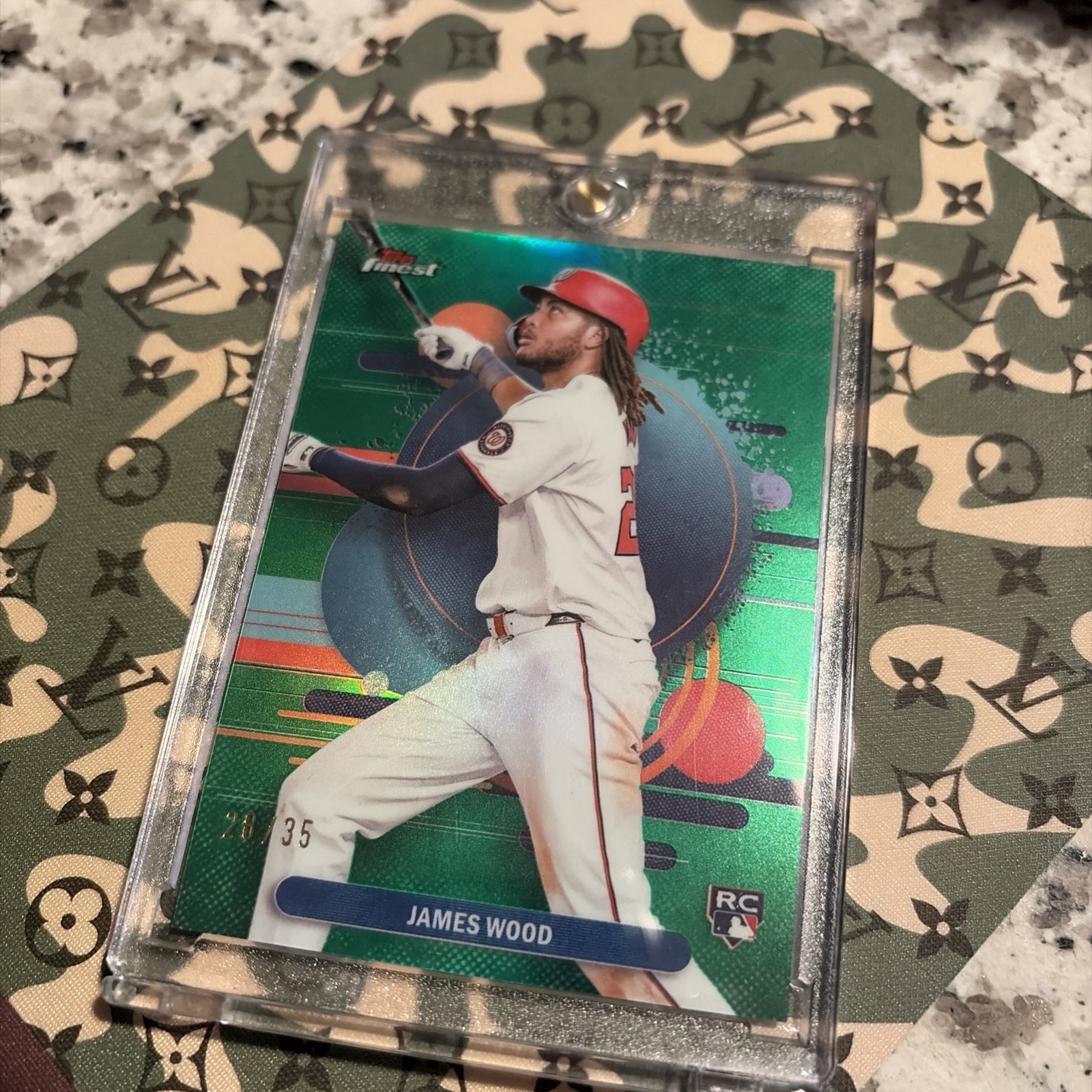 2025 Topps Finest James Wood RC Uncommon #200 Green Refractor /35 🔥⚾️