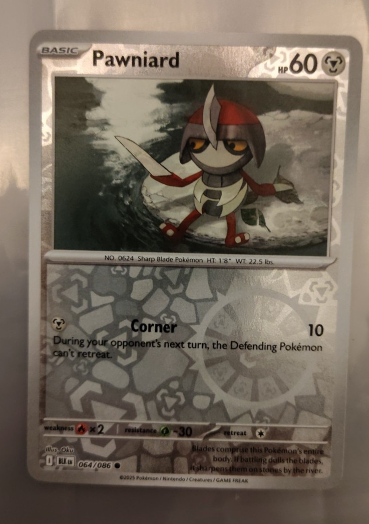 Pokémon TCG Pawniard SV Black Bolt 064/086 Common Reverse Holo Near Mint