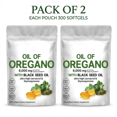 #ad #ad Oil of Oregano 6000mg with Black Seed Oil 300 Softgels 2 in 1 Immune Pack of 2 $24.99