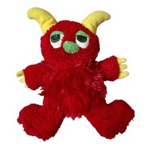 Vintage Rare Manhattan Toy Red Monster Monsties Plush Stuffed Animal Claws+Horns