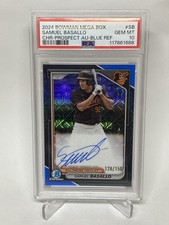2024 Bowman Chrome Prospect Mega Auto Samuel Basallo Blue Refractor / 150 PSA 10