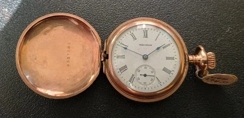 Waltham Pocket Watch Gold Filled Double Hunter Case Parts/Repair Nice Shape..