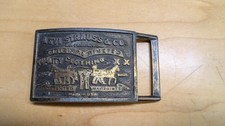 VTG Levi’s patina Brass Belt Buckle – Original Riveted Jeans Logo – Made in USA