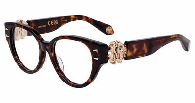 Roberto Cavalli VRC076M Eyeglasses Eye Glasses 0743 Brown/Yellow Havana Authenti