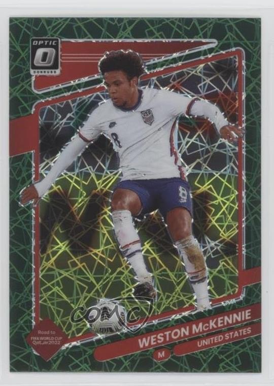 2021 Donruss Road to Qatar Optic Green Velocity Prizm Weston McKennie #167 0jo2