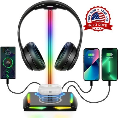 Soporte Para Audifonos Con Luz Rgb Auriculares Mesas Gaming Gamer Mesa