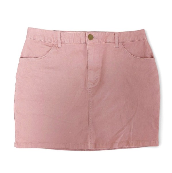 Denim Skirt Pink Size M FOREVER 21 Mini Skirt Mid Rise Casual C1150