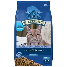 Blue Buffalo Wilderness Indoor Adult Cat Food, Grain-Free, Chicken Recipe, 5-lb 