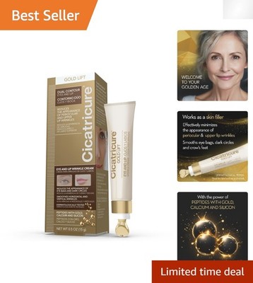 Age-Defying Gold Lift Eye & Lip Cream - Peptides, Vitamin C & Hydration - 0.5 oz