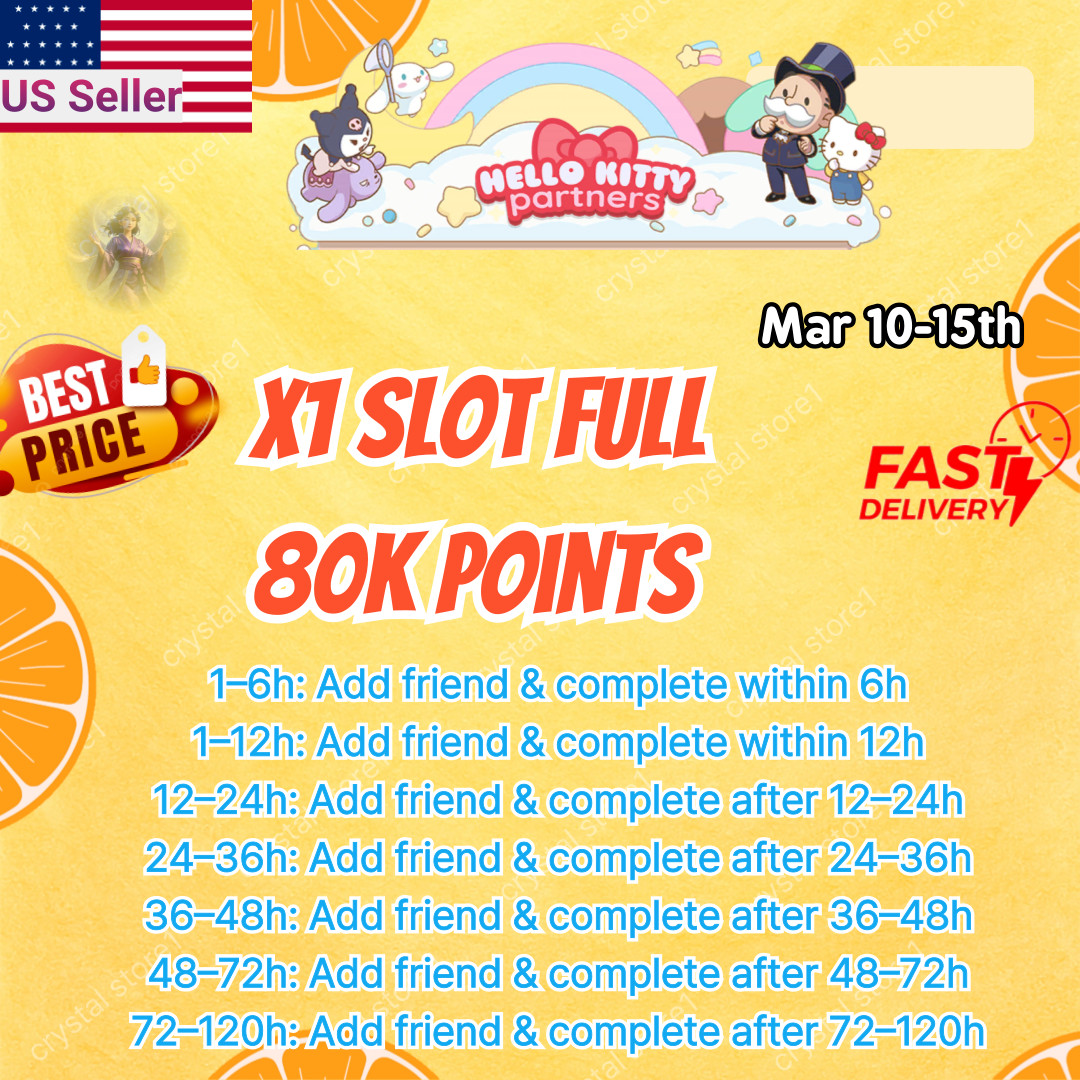 Monopoly GO Hello Kitty Partners ⚡ Full Carry 80K Points | Mar 10–15 Event