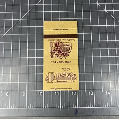 Matchbook Cover - Dovie s Restaurant Audie Murphy s Old Estate Home - 30 Strike