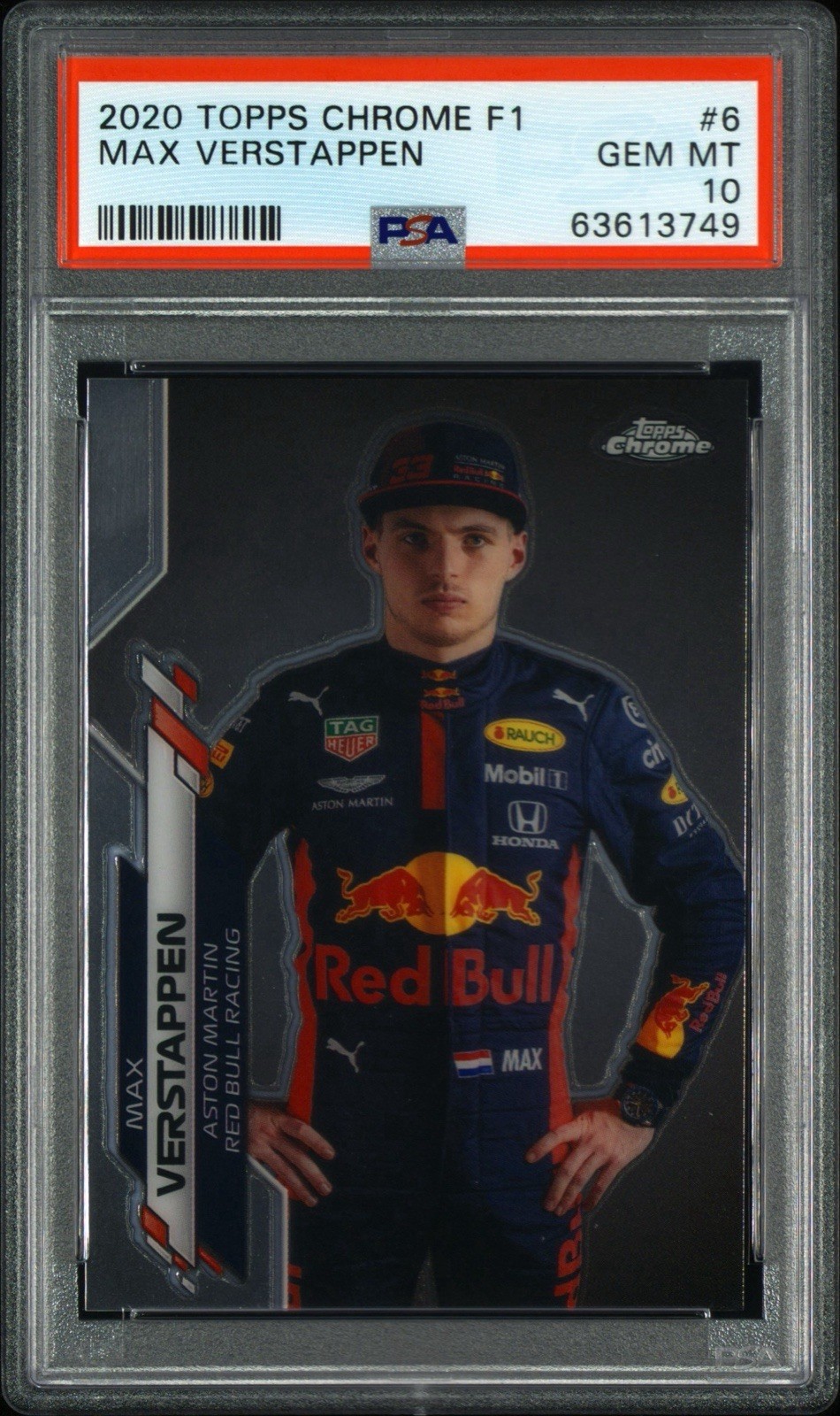 2020 Topps Chrome F1 Max Verstappen #6 PSA 10 GEM MINT Red Bull