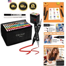 120 Colors Alcohol Markers Brush Tip Dual Tip Art Markers for Kids Marker Pen...
