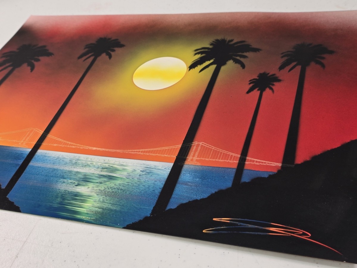 入手困難VANDOR☆NANCY GETZ作 鶴の絵柄プレート7枚セット 2007 Golden Gate Bridge Sunset Spray Art 20