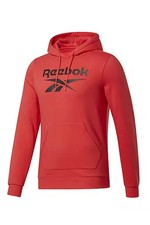 REEBOK Identity Big Logo Fleece Hoodie Mens 2XL Sweatshirt Training Red