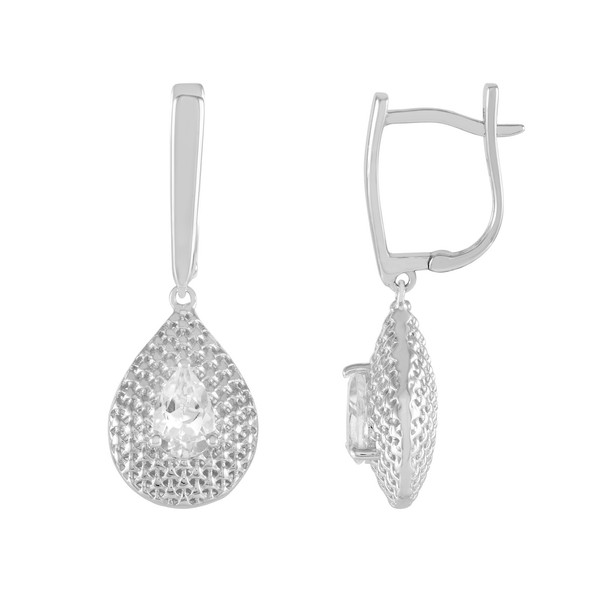 Ohrringe Aus Versilbertem Silber Mit WeißEm Topas-image