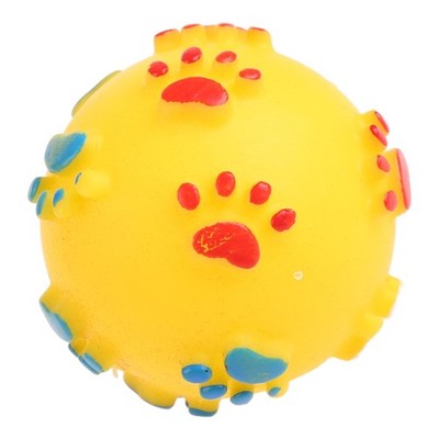 Rubber Ball Squeaky Bone Footprint Cute for Play Funny Balls Fetch Interactive f
