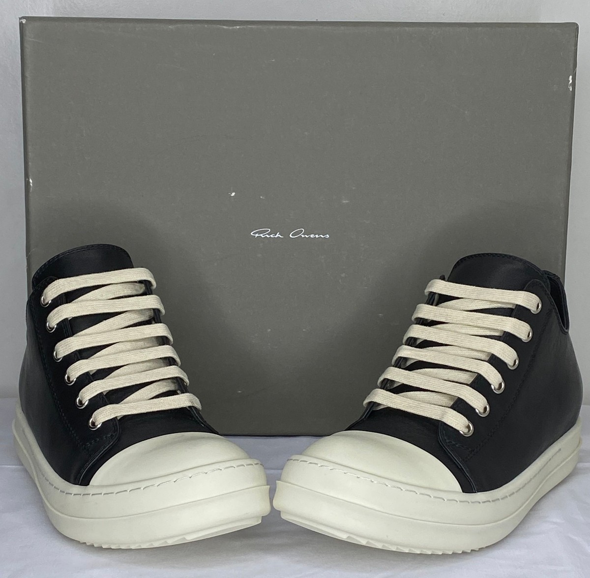Rick Owens Womens Sneakers Black Size 9 Leather Chunky Toe