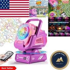 Rechargeable Bubble Machine with Multi-Angle Output for Kids  Parties - Purple