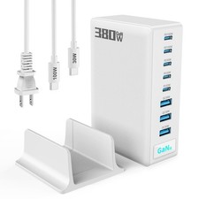 380W USB-C Charger Block, 8-Port USB-C Charging Station PD 30W  100W PC Lapt...