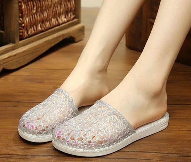 PANTOFOLA D’ORO Pantofole donna gelatina punta rotonda cave casual in cristallo morbide slip on piatte