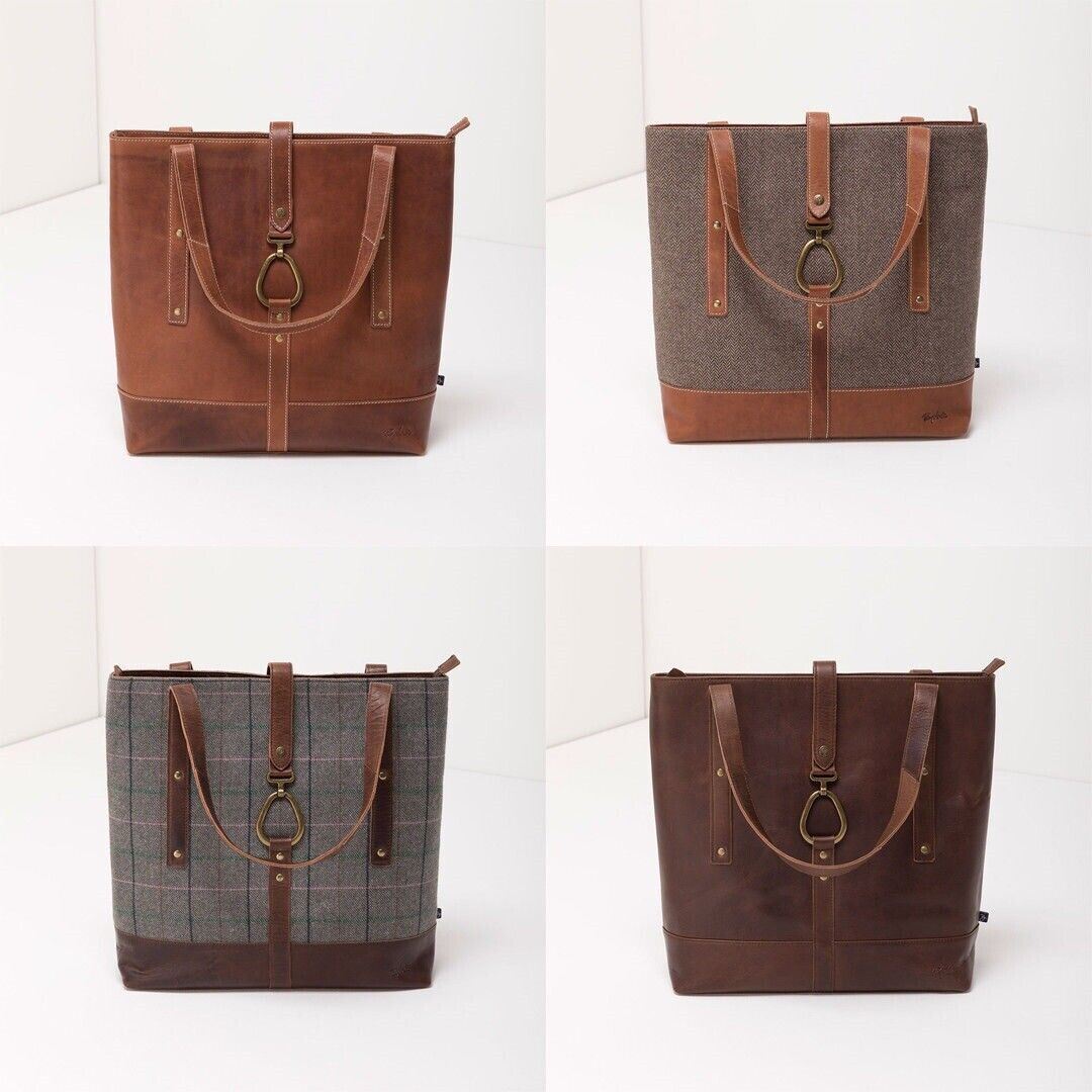 Damas Tweed Bolso de Mano Cuero Snaffle Bolso de Mano Cartera Bolso de Hombro 4 Colores