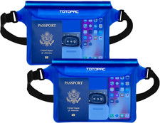 2-Pack Waterproof Fanny Pack Phone Pouch Dry Bag Water Sports Blue  Blue 
