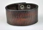 S401 Vintage Texture Genuine Leather Bracelet Wristband Men's Wide Cuff BROWN