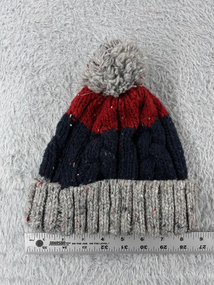 Gap Beanie Toque молодежи маленький серый синий красный конфетти трикотажа шерстяная смесь лыж помпон - Изображение 4 из 4