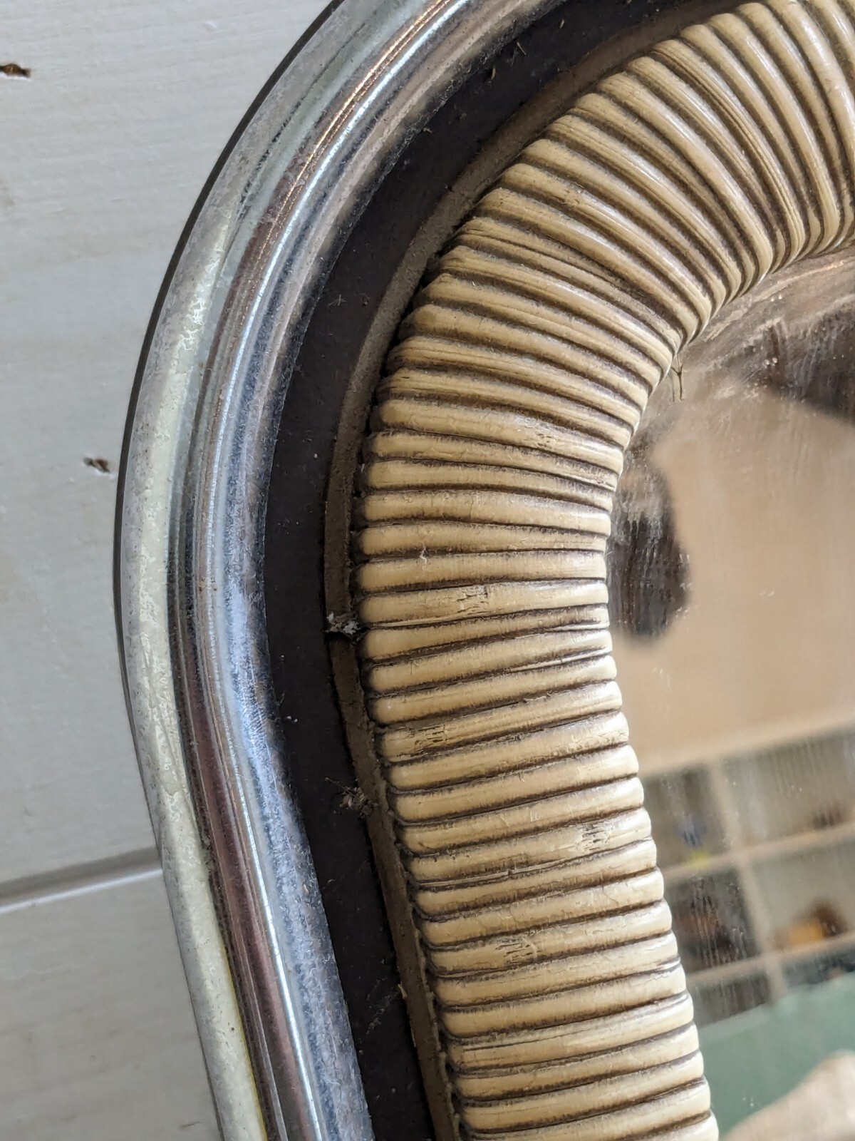 Vintage Nutone Medicine Bathroom Vanity Mirror Wicker 28x18 MCM