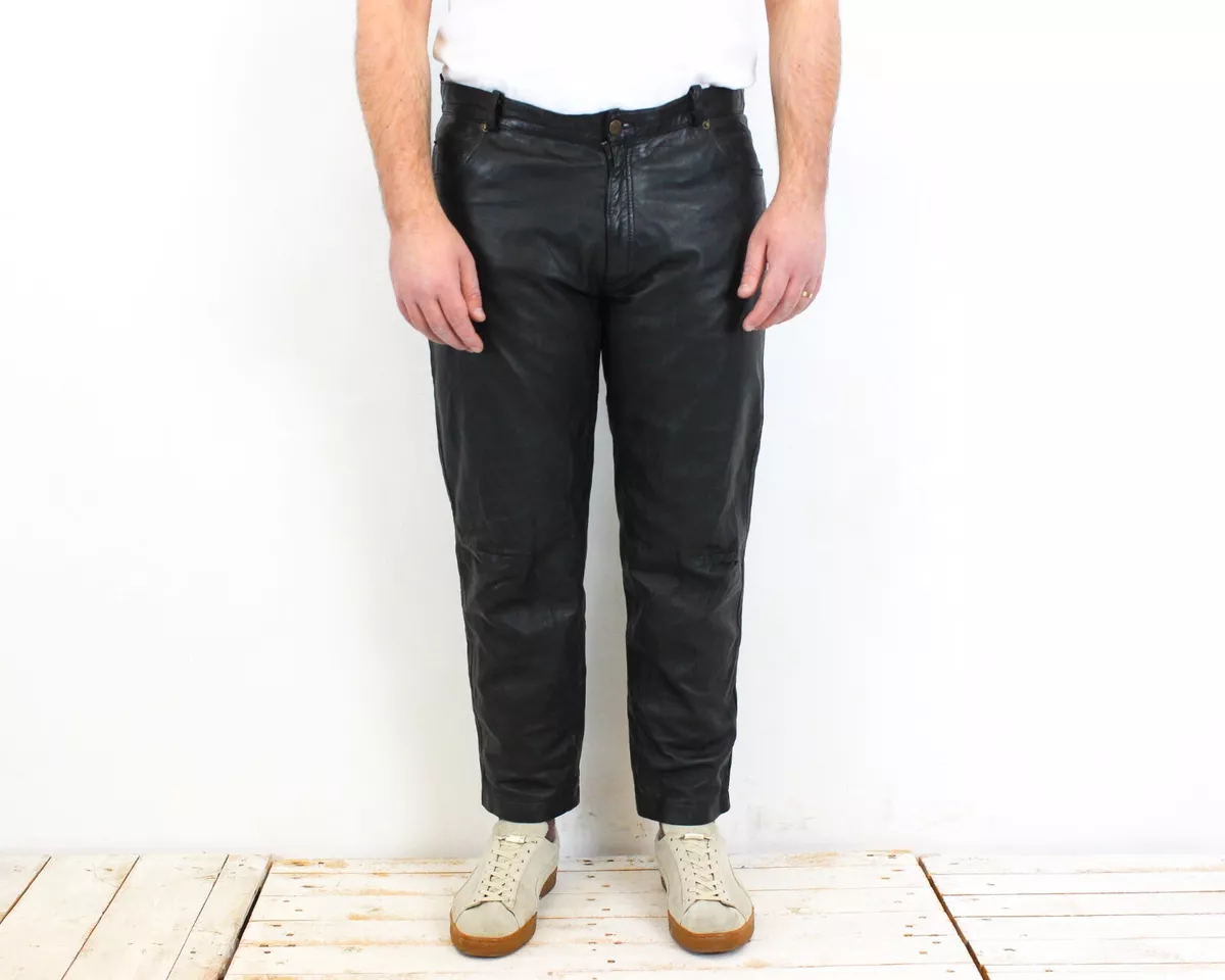 Gipsy Mens W40 L30 Regular Leather Pants Trousers Biker Moto
