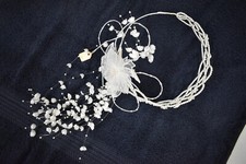 bridal headpiece tiara white pearls sequins comb Flowers Cosplay Princess