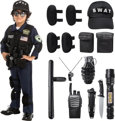 ATOSA Police SWAT Kostüm Größe M – Mit Elastischem Rücken & Verstärkten Nähten Für Männer