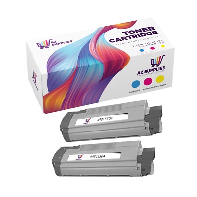 OKI Data Compatible Toner Cartridge for 44315304 C610CDN C610DN Black 2 Pack