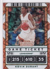 KEVIN DURANT Game Day Ticket Draft Pick RARE GREEN EXPLOSION FOIL VARIATION CARD