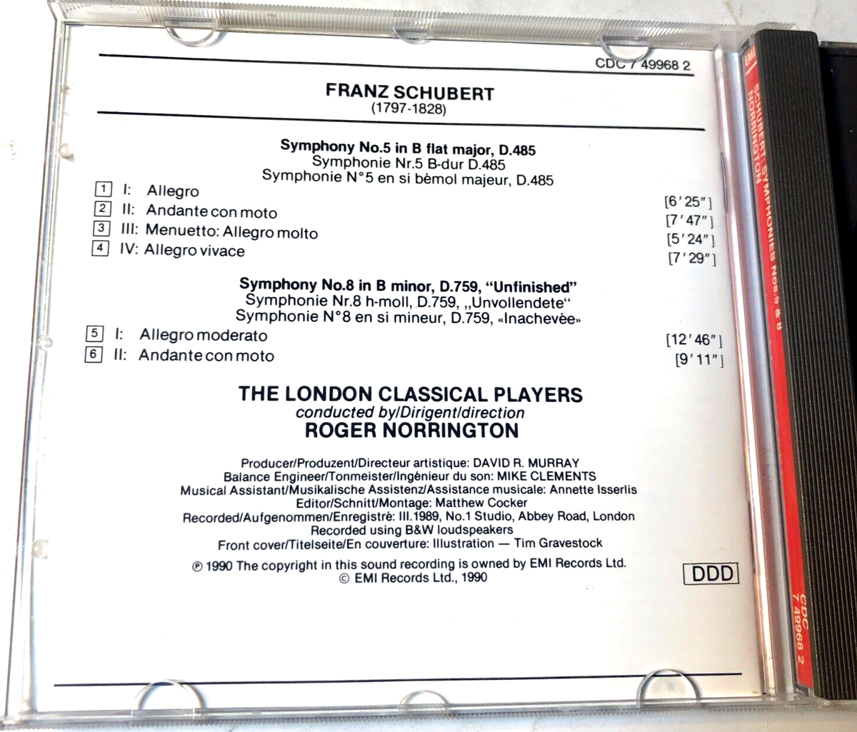 Schubert: Symphonies nos 5 & 8 / Norrington (CD, Sep-1990