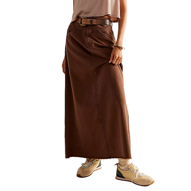 Summer New Womens Retro Harajuku Loose Straight Slim Casual Midi Denim Skirt
Opens in a new window o