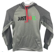 Nike Therma-Fit Just Do It Pullover Hoodie Gray Green 454991 Womens S