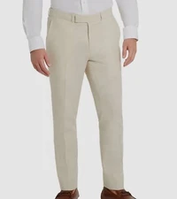 Kenneth Cole Men's Beige Linen Stretch Slim-Fit Suit Separate Pants Size 29W 32L