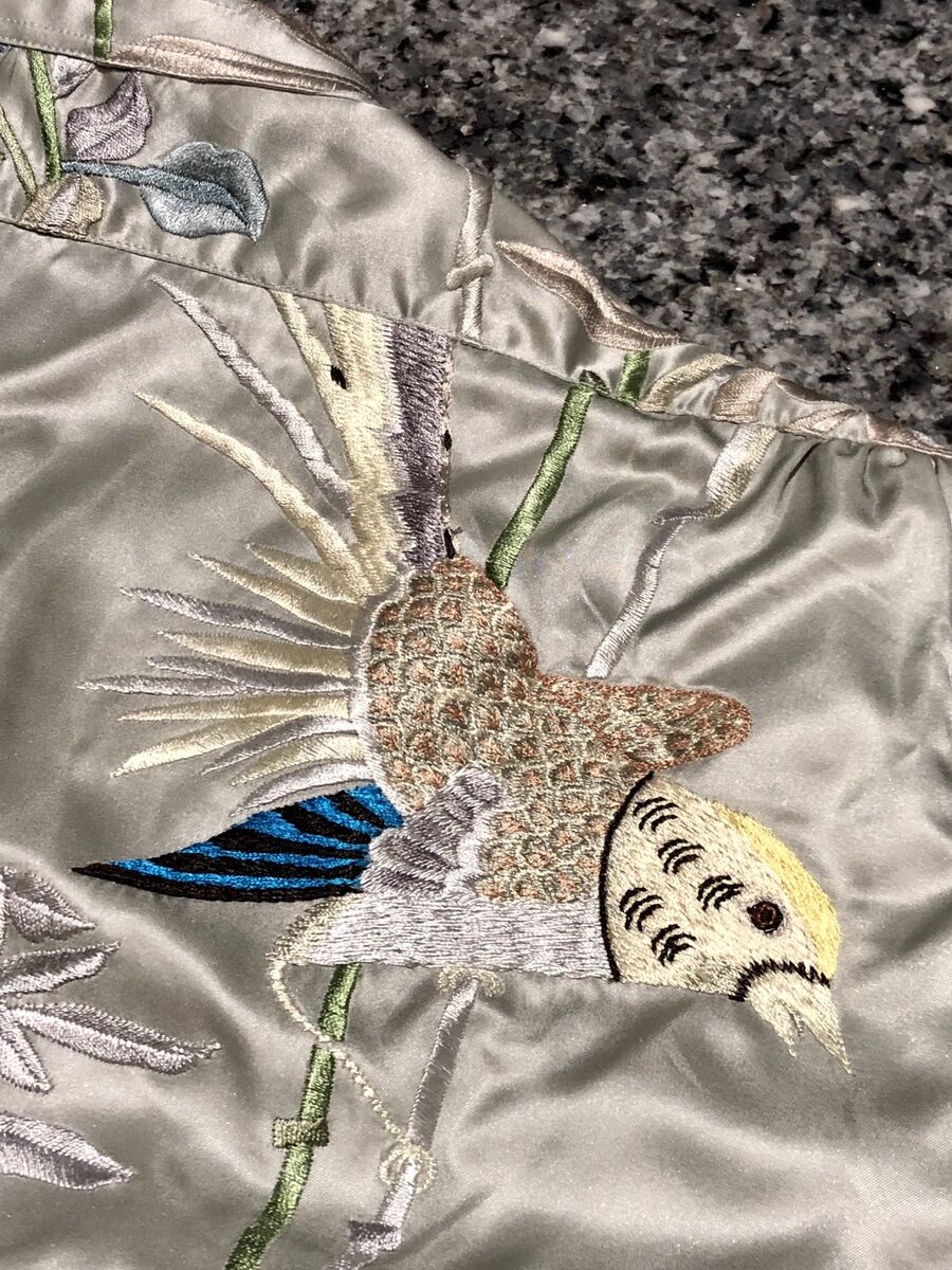 GUCCI By Tom Ford Spring 2003 Embroidered Flower Bird 100 GUCCI By Tom Ford Spring 2003 Embroidered Flower Bird 100