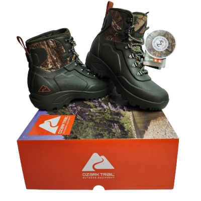 Ozark Trail Realtree Hunting Boots Size 7 Waterproof Lace Up Brand New In Box !