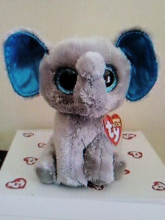 Ty Beanie Boo Peanut (blue ears) the Grey Elephant Style 36035 NEW 6” 15cm  MWMT