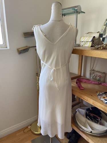 Papaya Vintage Y2K Women's Ivory V-Neck Dress Size L - Picture 3 of 7