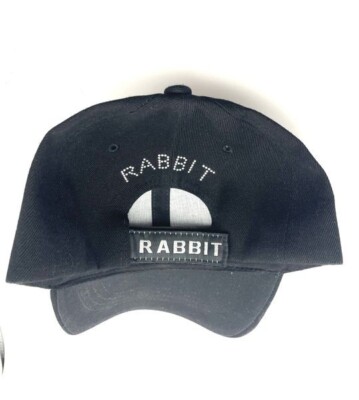 Rhinestone Bling Playboy Bunny Logo Black Adjustable 