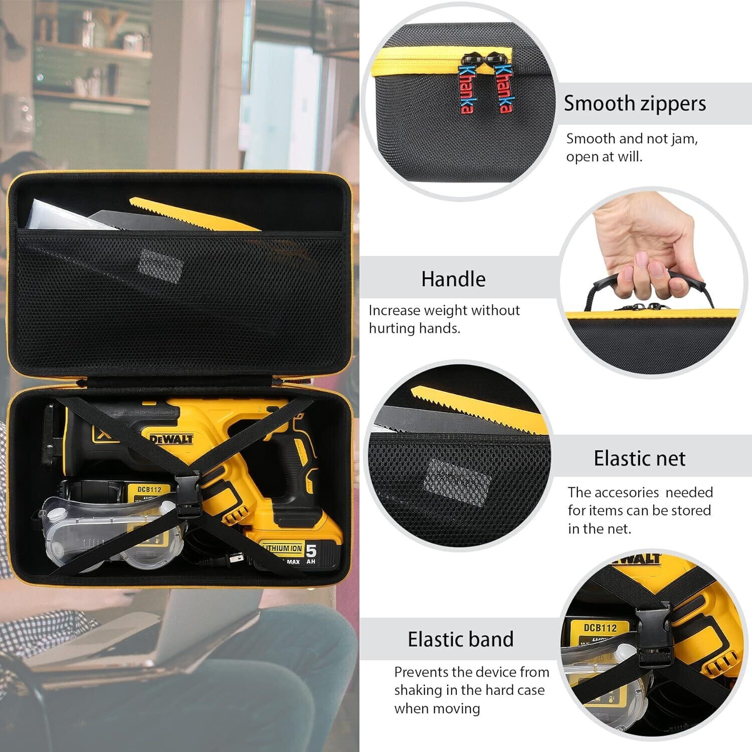 khanka Hard Storage Case Replacement for DEWALT 20V MAX XR Reciprocating Saw (D